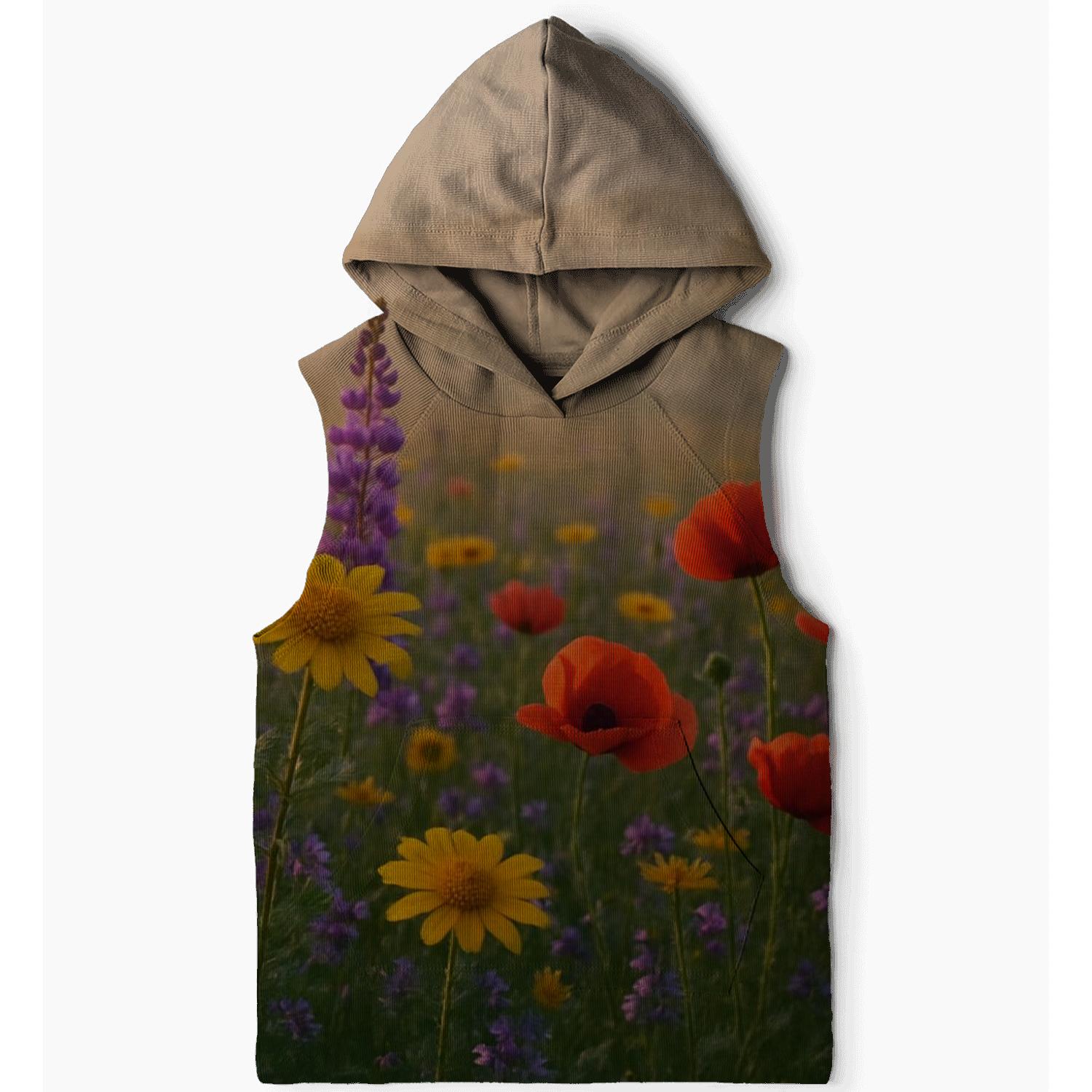 Sunlit Wildflower Meadow At Dawn premium hoodies