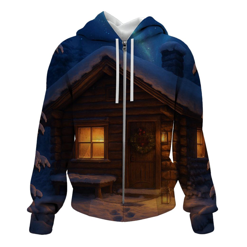 Starlit Cabin Christmas Eve pullover hoodies