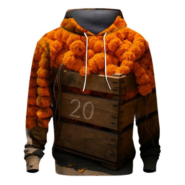 Sunlit Marigold Street Vendor Crate printed hoodies