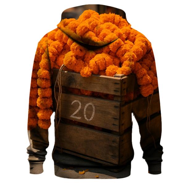 Sunlit Marigold Street Vendor Crate printed hoodies