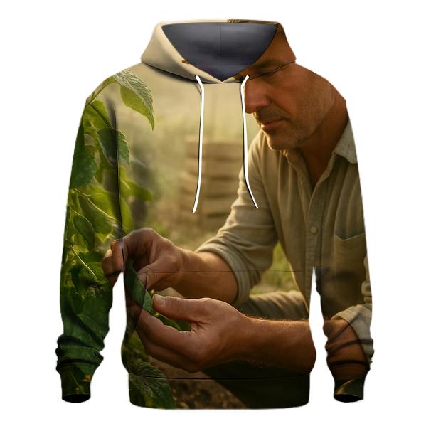 Artisan Harvesting Of Cornichon Cucumbers At Dawn pullover hoodies