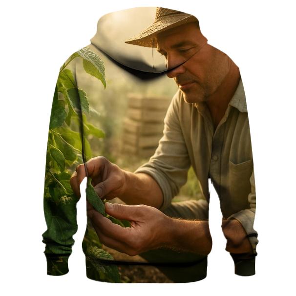 Artisan Harvesting Of Cornichon Cucumbers At Dawn pullover hoodies