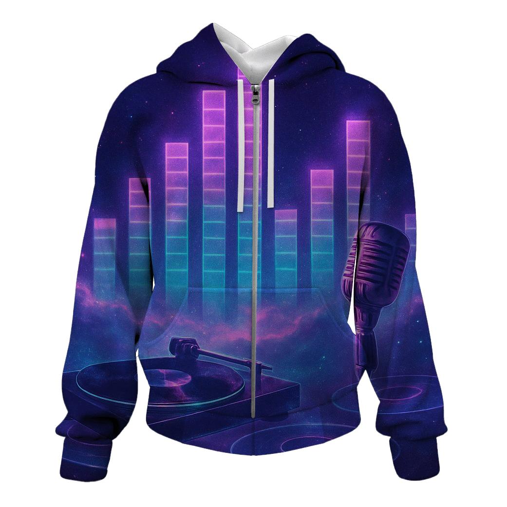 Neon Equalizer Nebula pullover hoodies