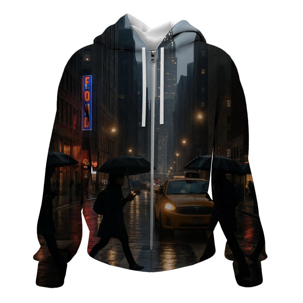 Rain Slick Midtown Reflection embroidered hoodies