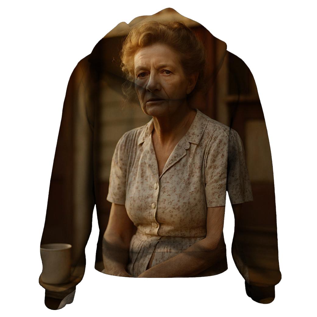 Polly Holliday Roadside Theater Portrait zip-up hoodies