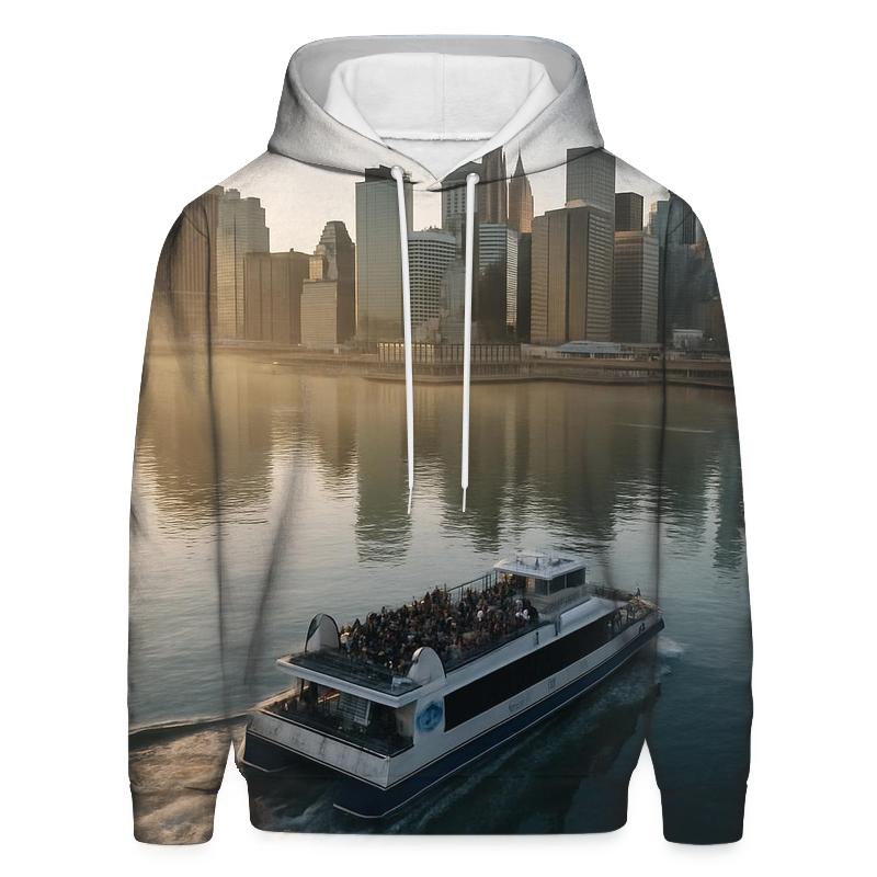 Dawn Rush Over Lower Manhattan premium hoodies