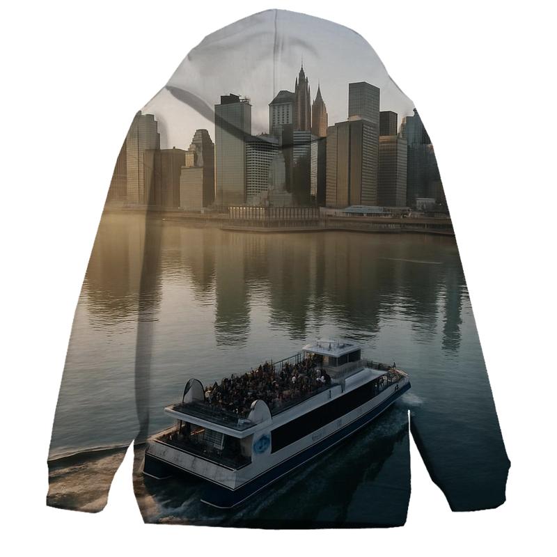 Dawn Rush Over Lower Manhattan premium hoodies