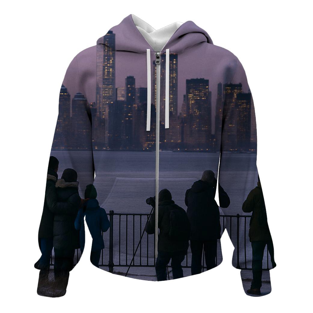 Winter Twilight From Governors Island heavyweight hoodies