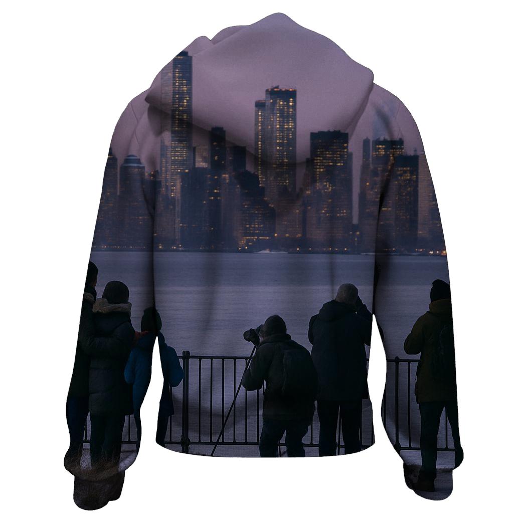 Winter Twilight From Governors Island heavyweight hoodies