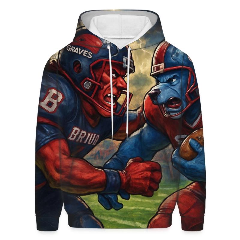 Gridiron Clash Braves Versus Cubs printed hoodies