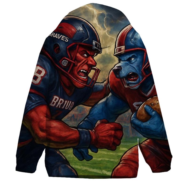 Gridiron Clash Braves Versus Cubs printed hoodies