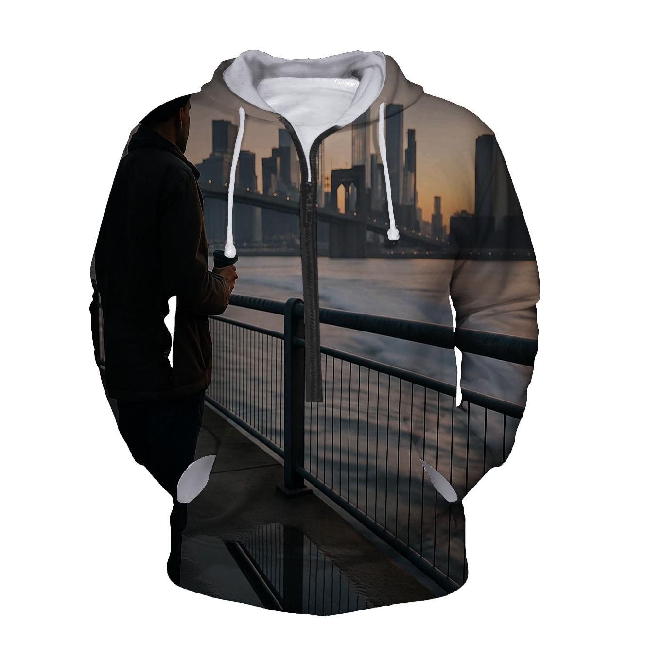 Dawn Reflection On East River custom hoodies