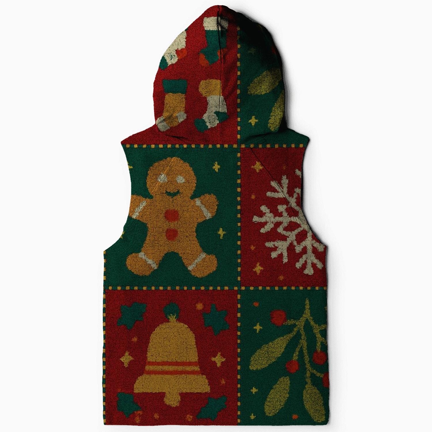 Mistletoe Mixer Patchwork Design printed hoodies