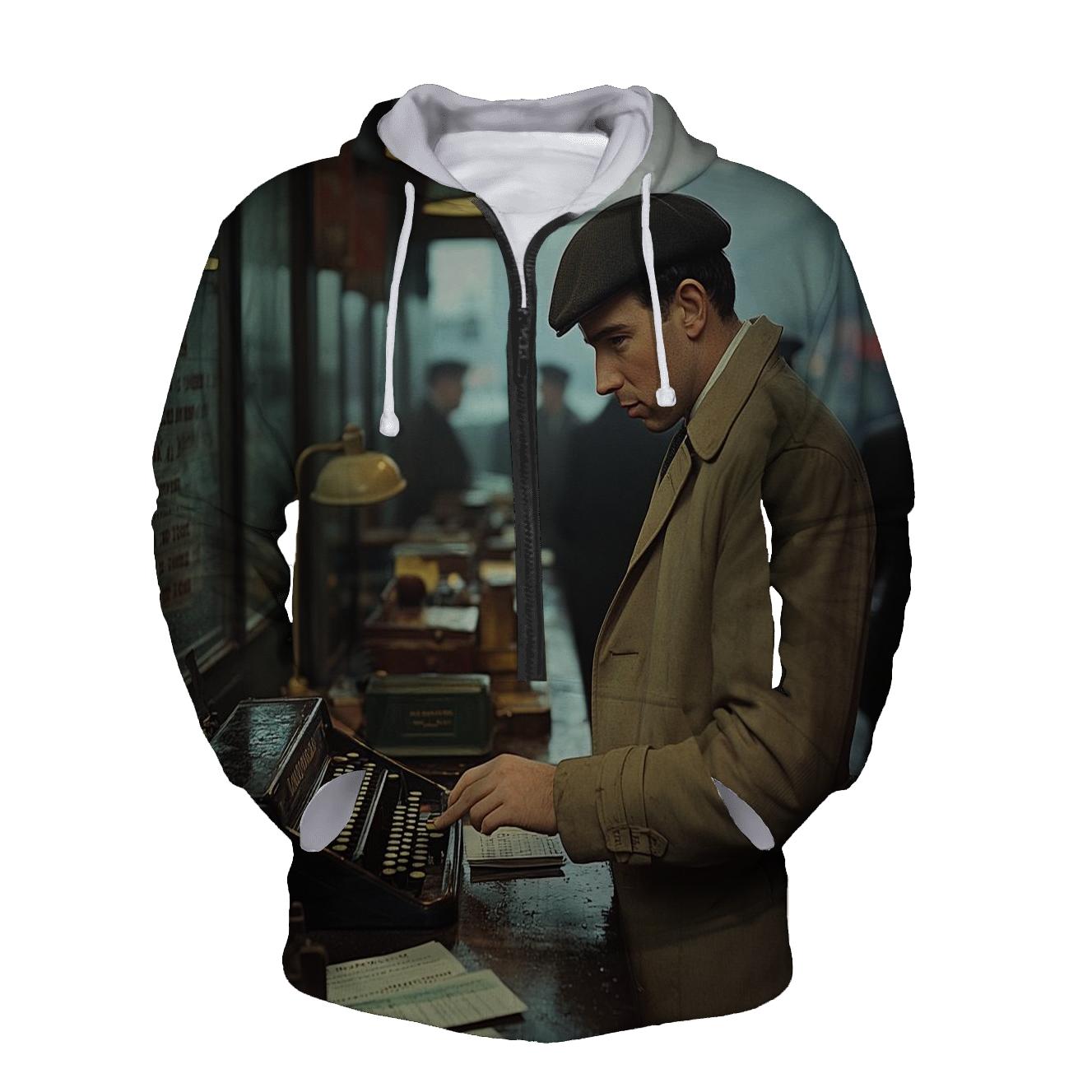 Graham Greene At Telegraph Office heavyweight hoodies
