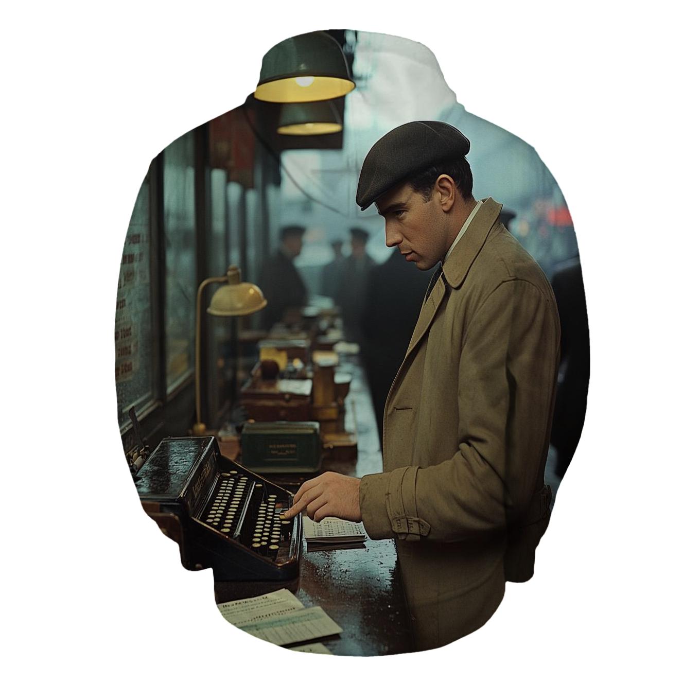 Graham Greene At Telegraph Office heavyweight hoodies