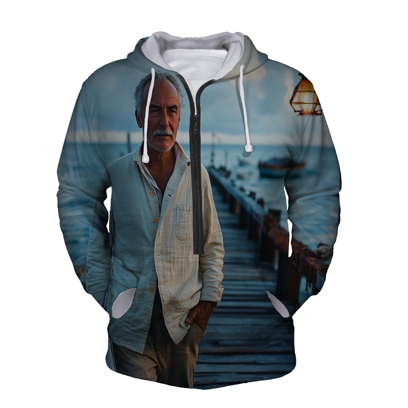 Graham Greene On West Indian Pier printed hoodies