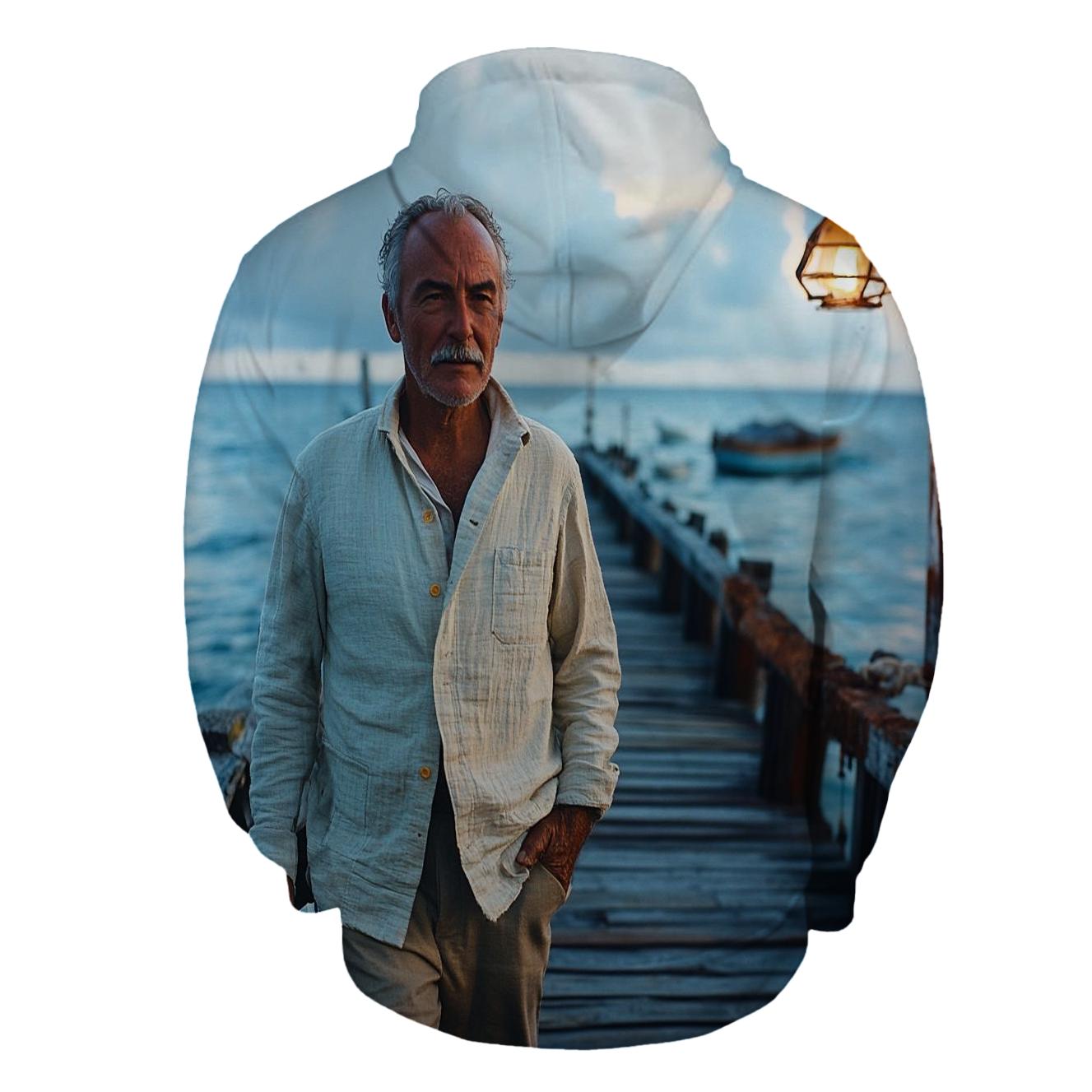 Graham Greene On West Indian Pier printed hoodies
