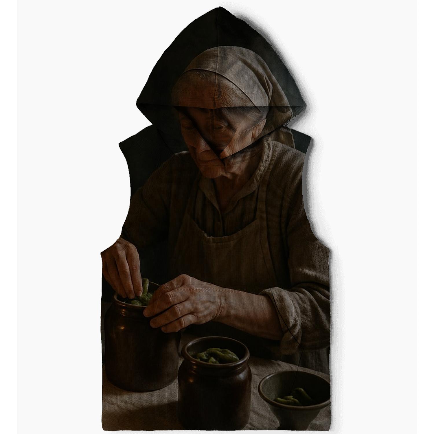 Grandmother Preserving Cornichon In Cellar pullover hoodies