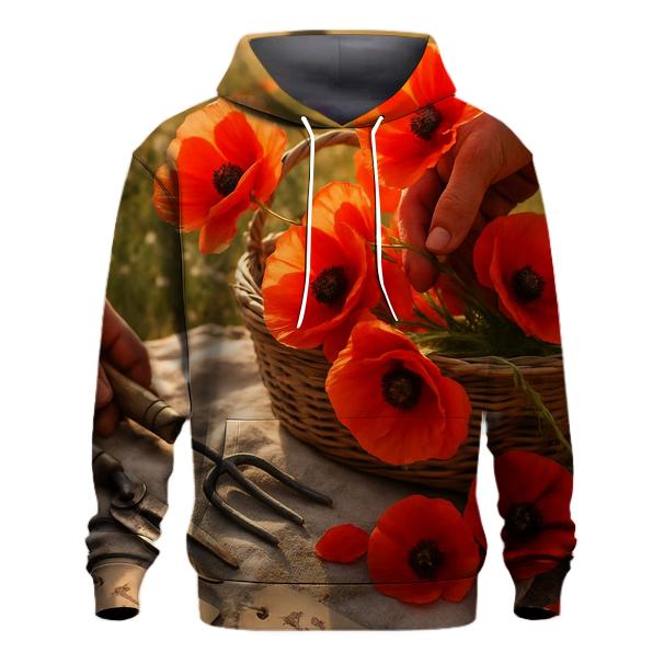 Sunlit Meadow Poppy Harvest pullover hoodies