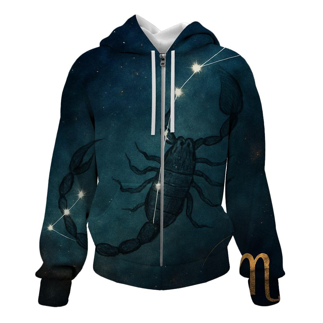 Scorpio Celestial Scorpion Map custom hoodies