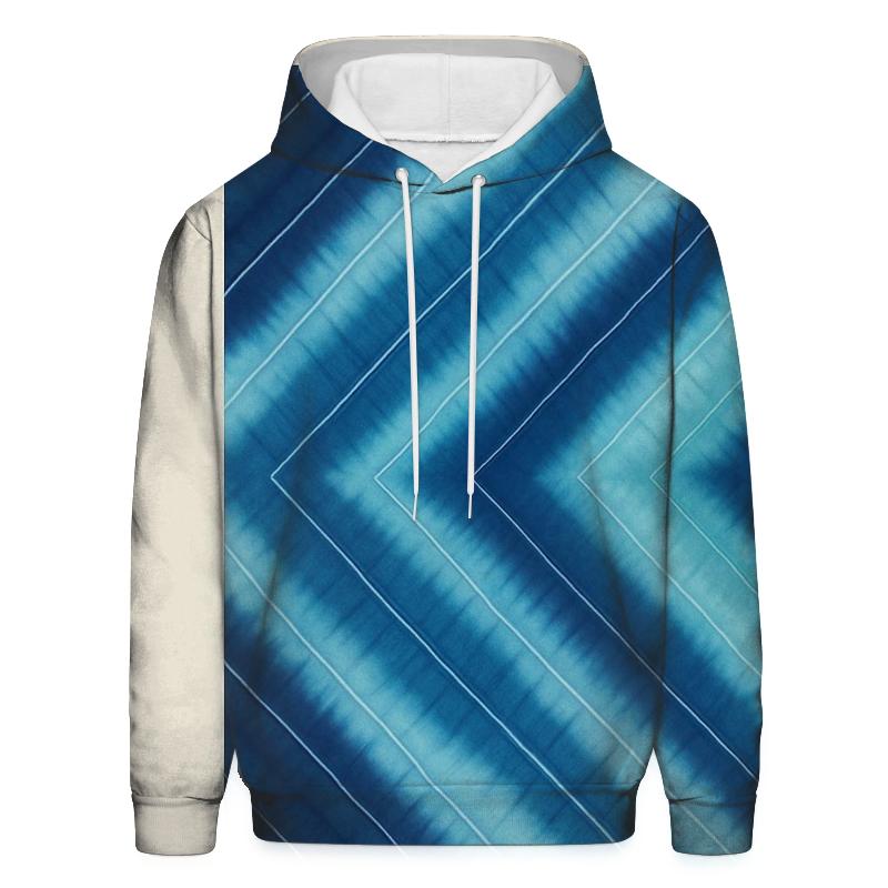 Diagonal Indigo Arashi embroidered hoodies