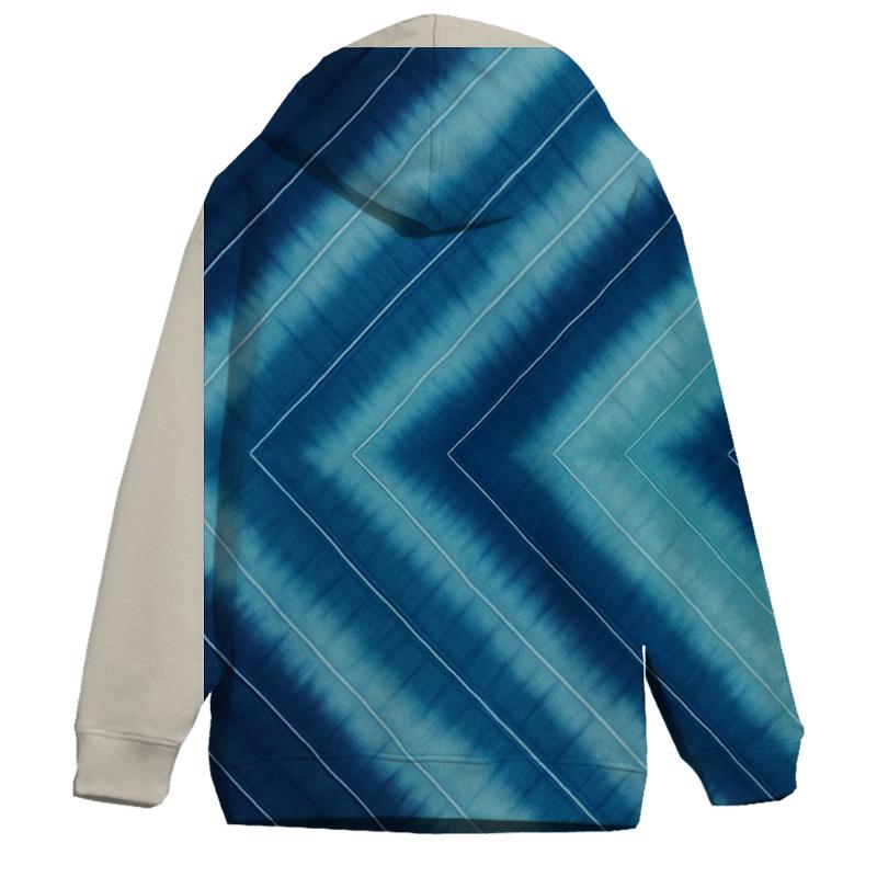 Diagonal Indigo Arashi embroidered hoodies
