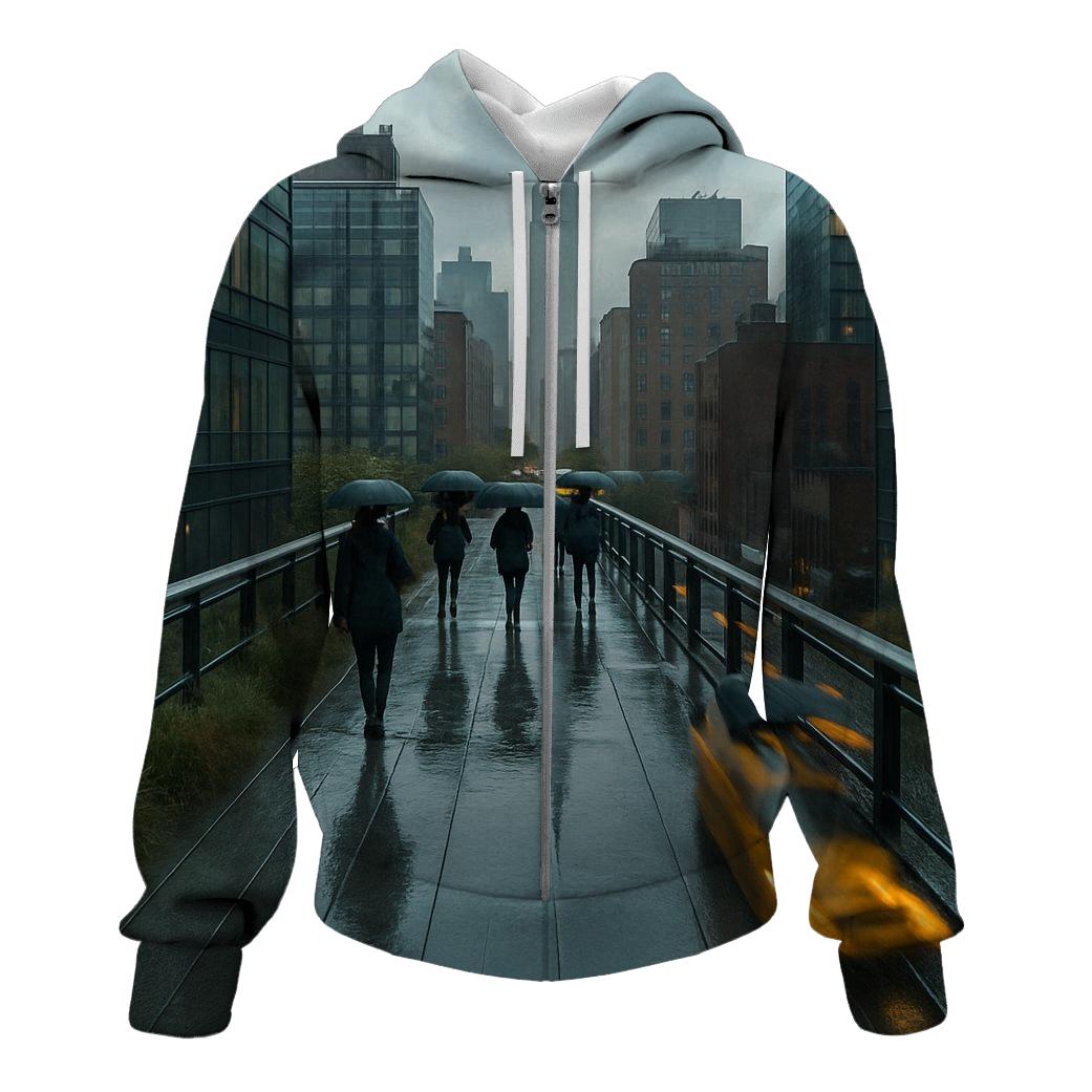Rain Washed Midtown From The High Line heavyweight hoodies