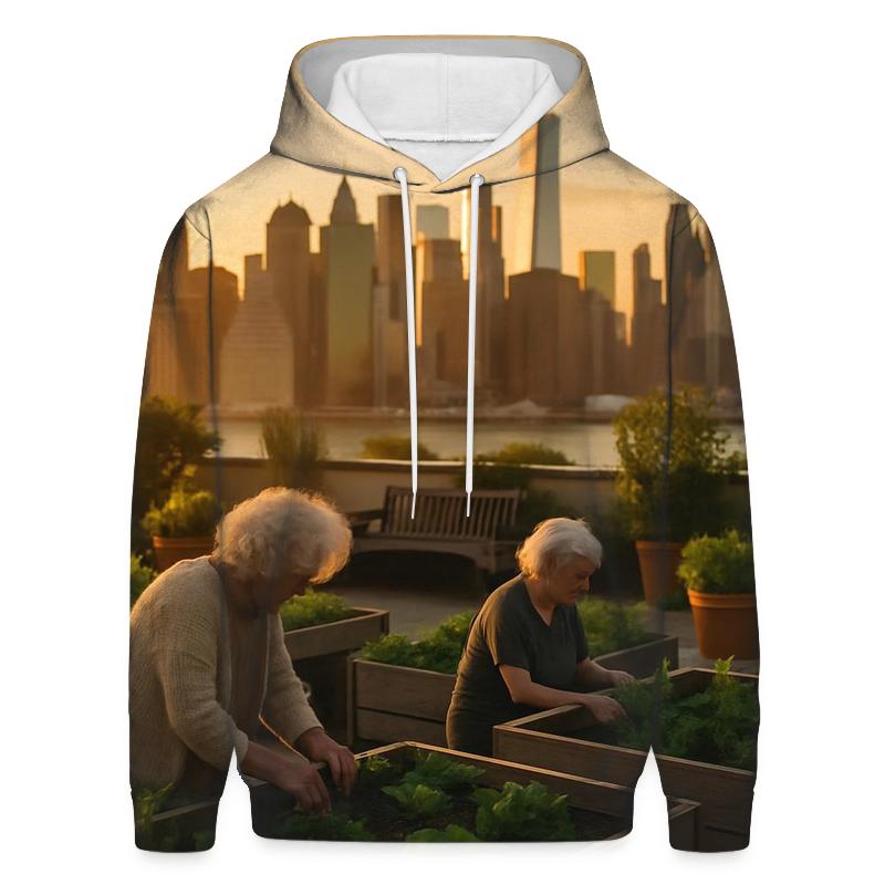 Rooftop Garden At Golden Hour hoodie trends
