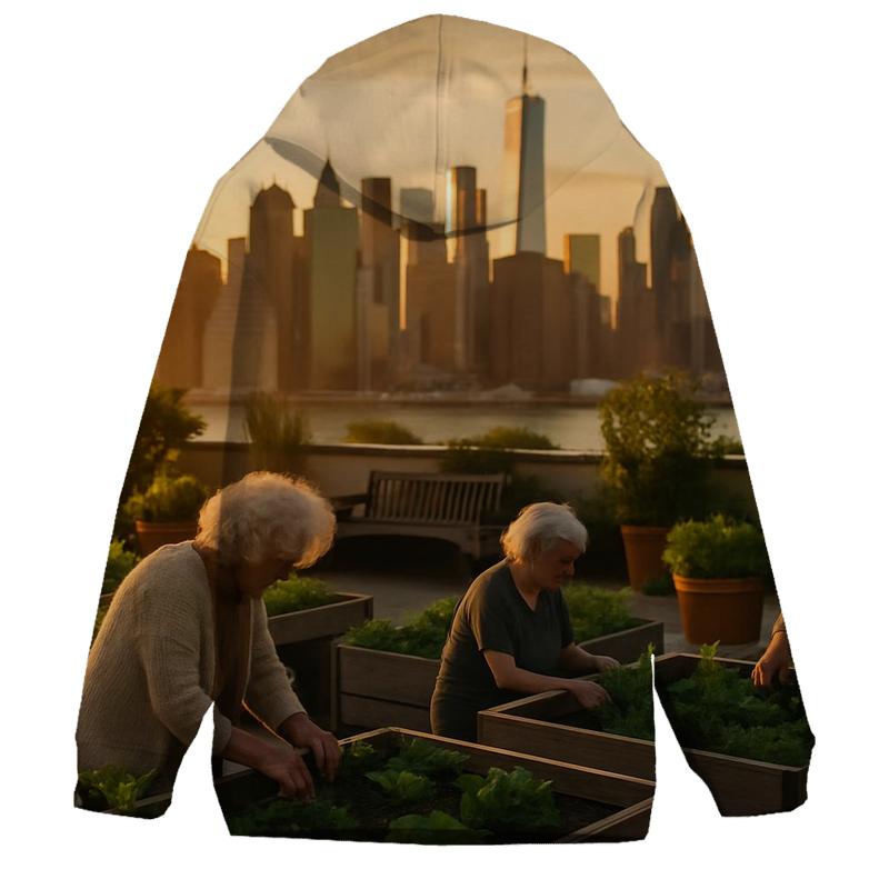 Rooftop Garden At Golden Hour hoodie trends