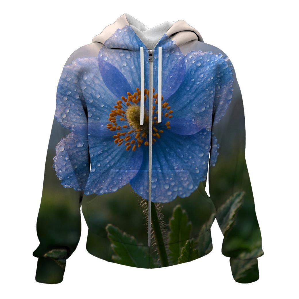 Morning Dew On Rare Himalayan Blue Poppy hoodie designs