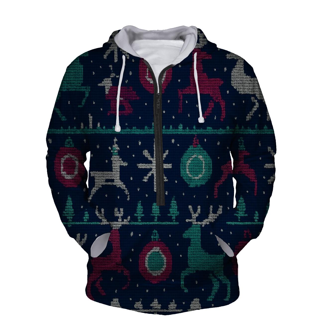 Reindeer Disco Skyline Design hoodie styles