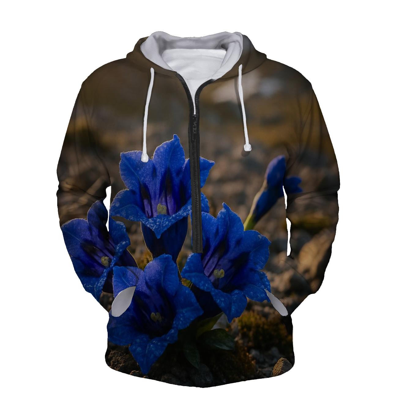 Alpine Gentian Dawn Study custom hoodies