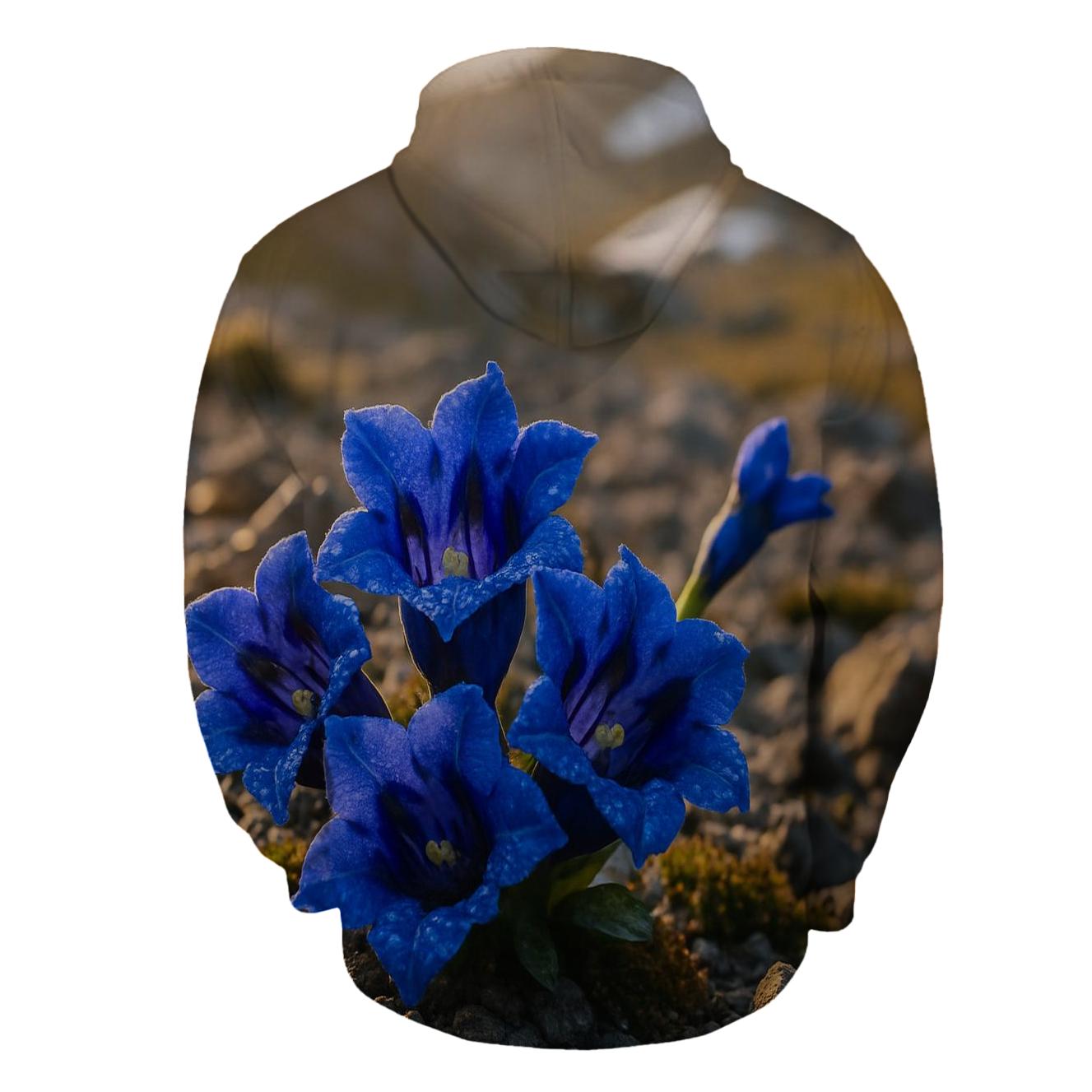 Alpine Gentian Dawn Study custom hoodies
