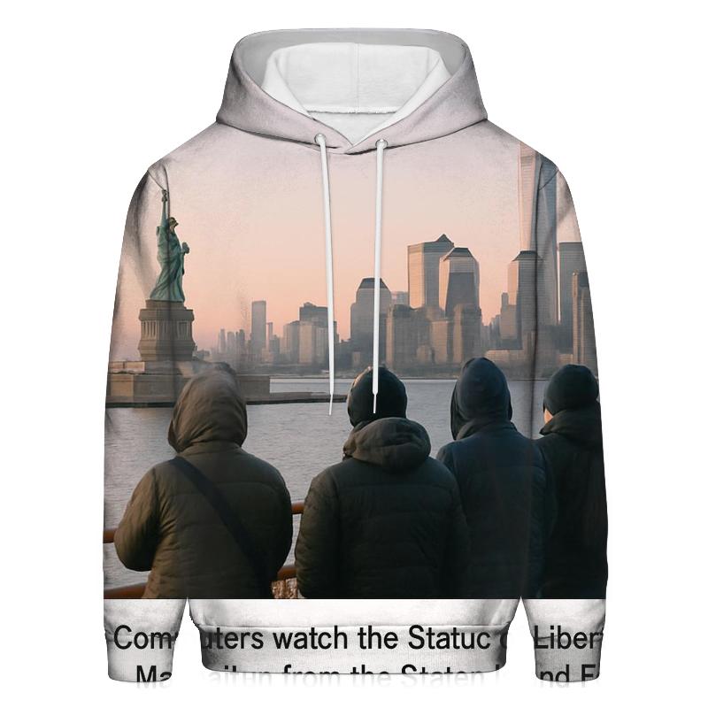 Staten Island Sunrise With Statue And Glass hoodie designs