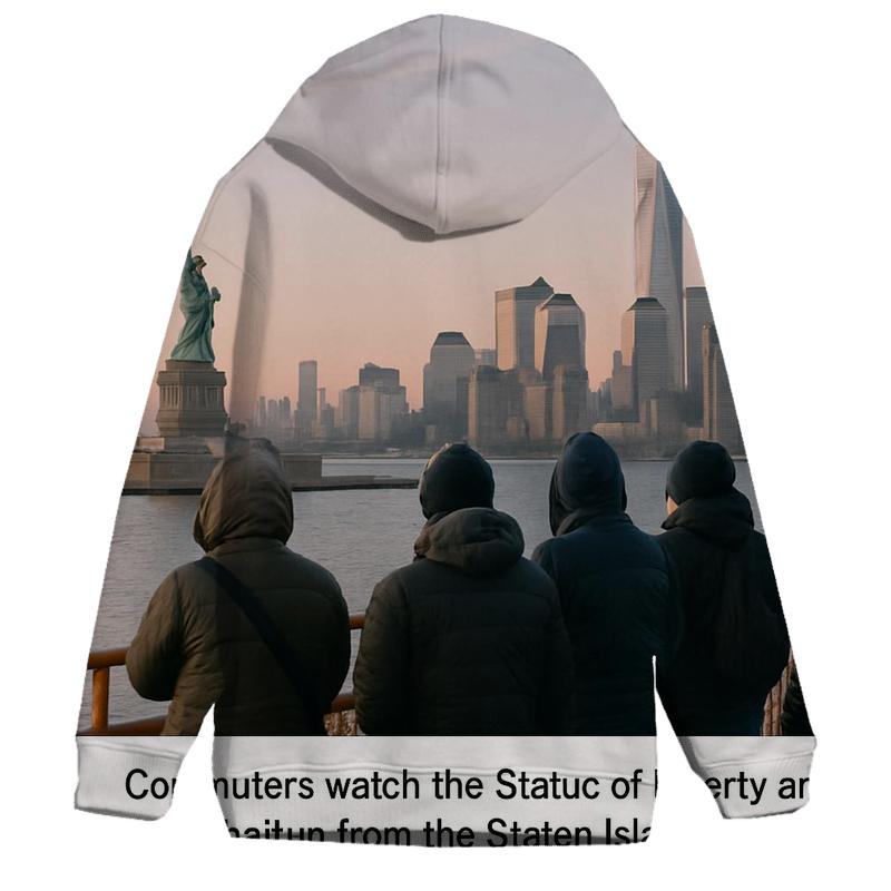 Staten Island Sunrise With Statue And Glass hoodie designs