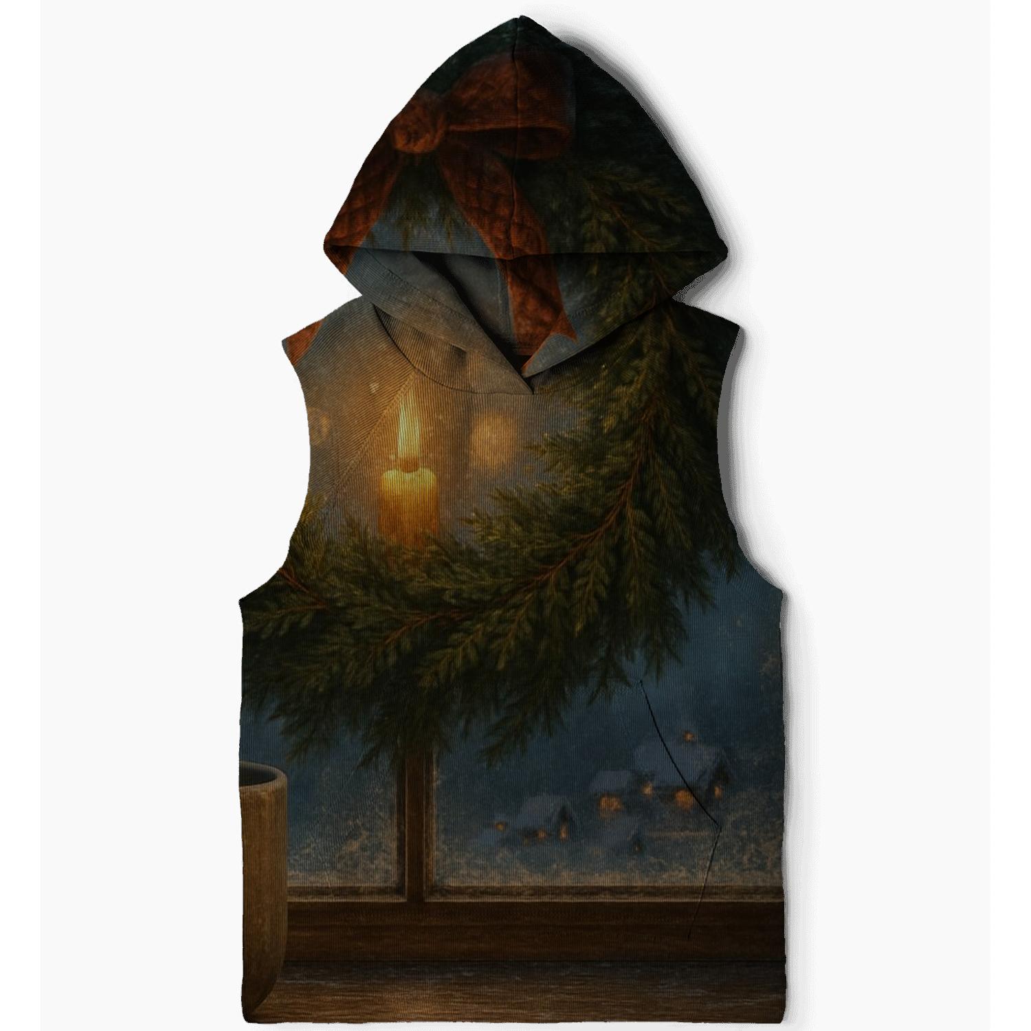 Wreath Light On Frosted Window zip-up hoodies