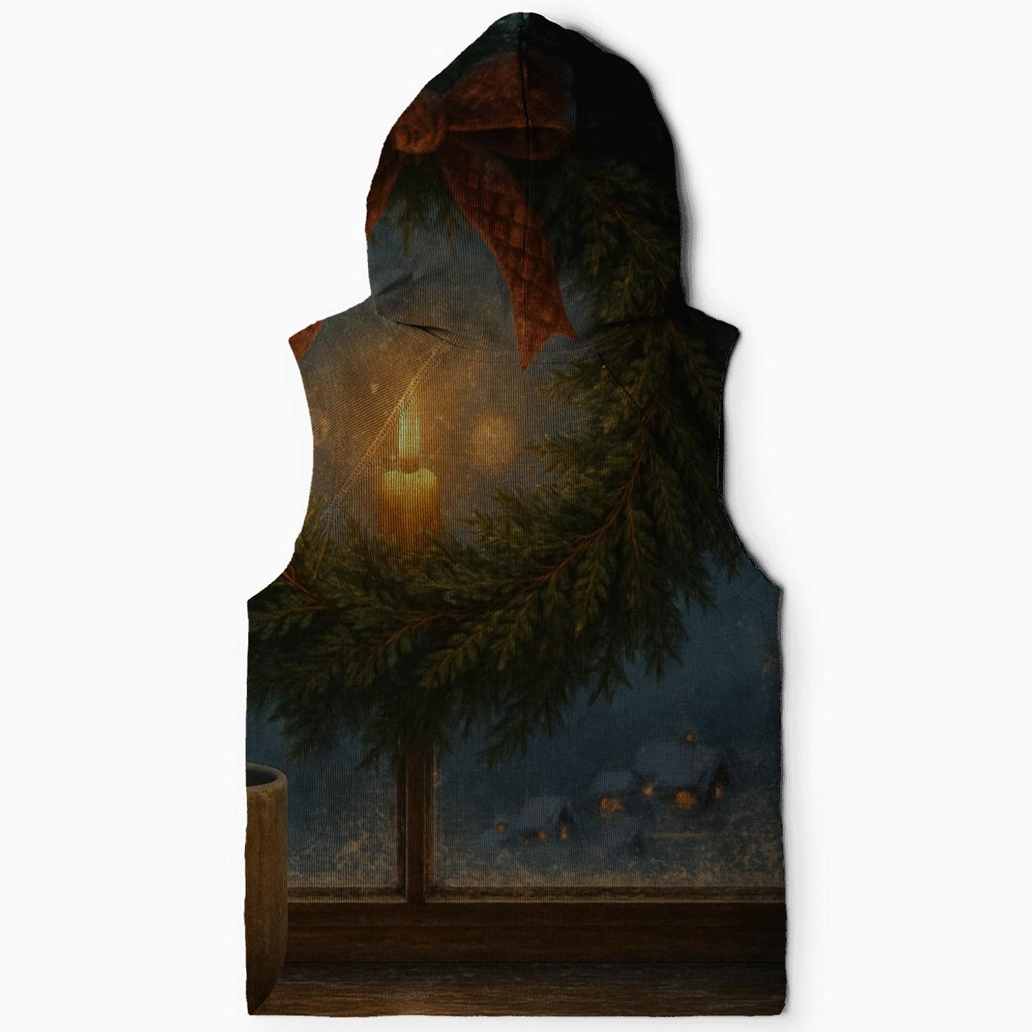 Wreath Light On Frosted Window zip-up hoodies