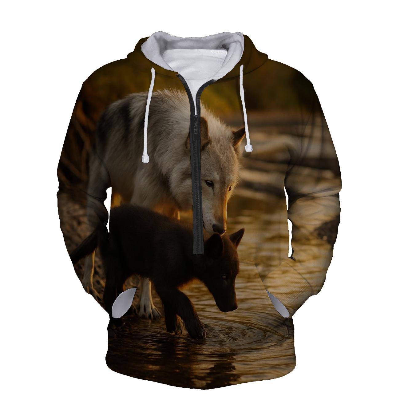 Riverbank Alpha And Pup Water Lesson hoodie designs