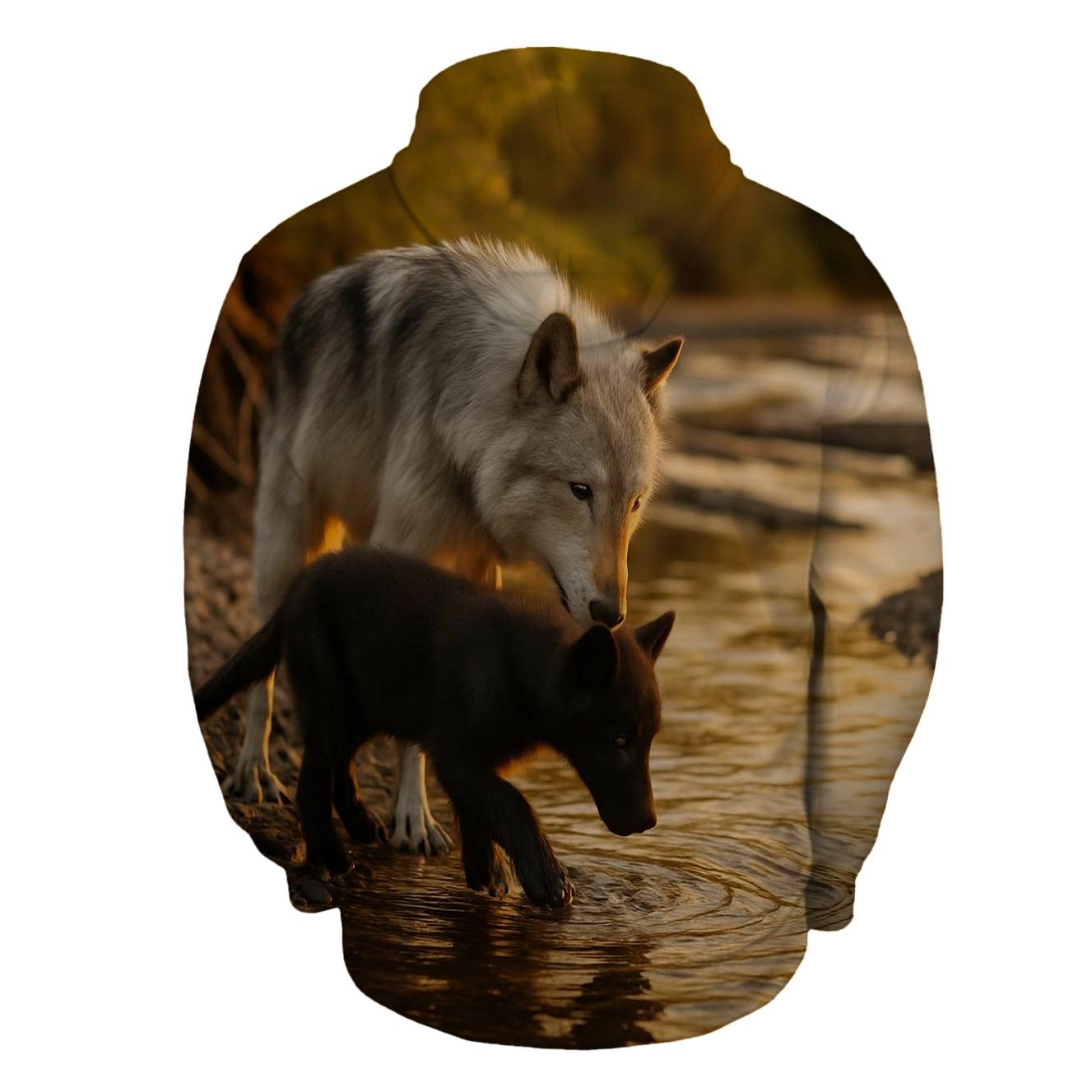 Riverbank Alpha And Pup Water Lesson hoodie designs