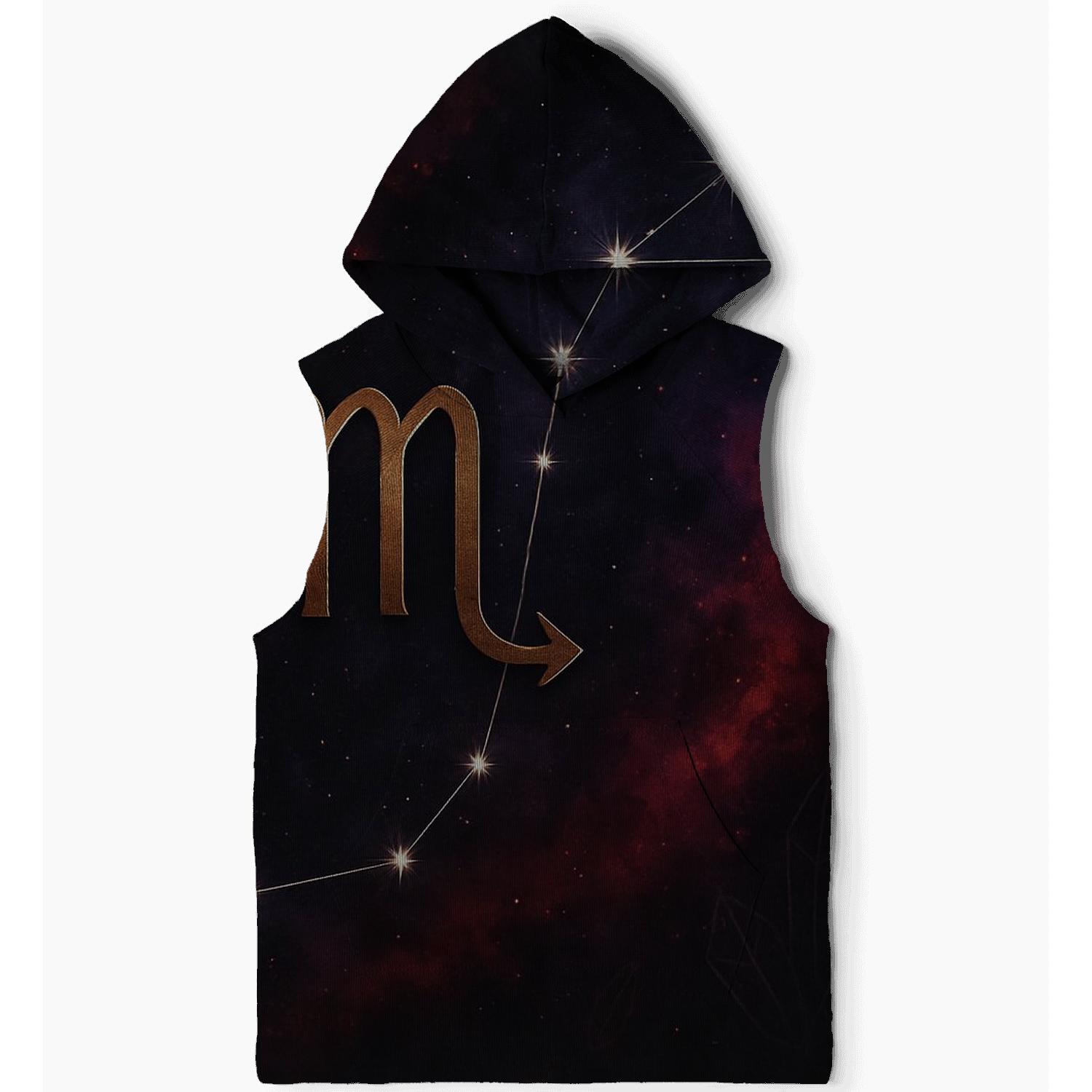 Celestial Scorpio Nebula Constellation embroidered hoodies