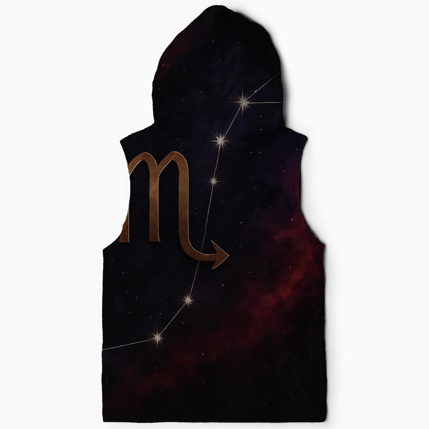 Celestial Scorpio Nebula Constellation embroidered hoodies