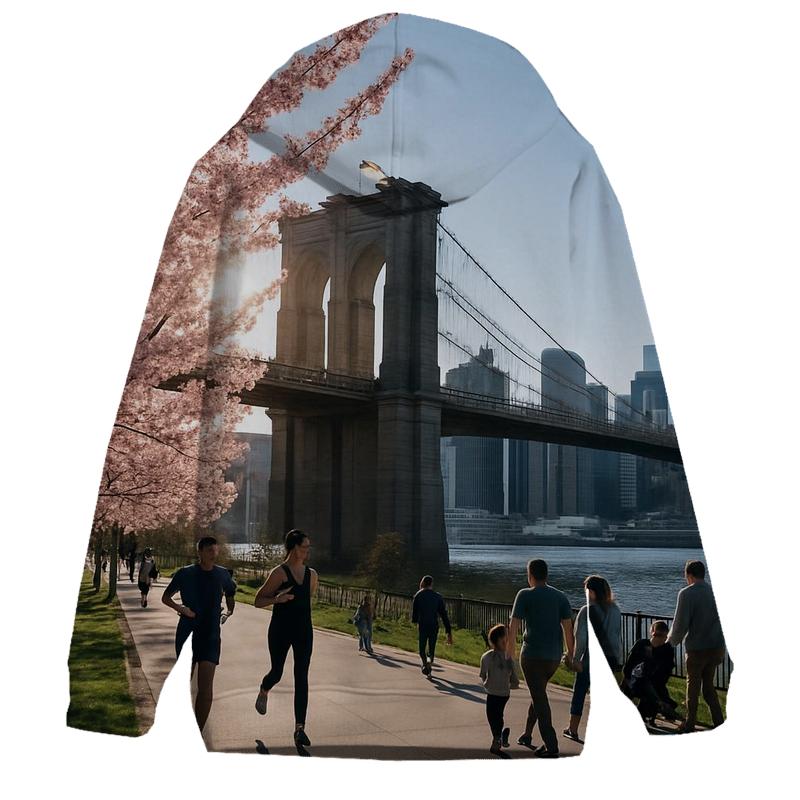 Spring Equinox Over Brooklyn Bridge Park heavyweight hoodies