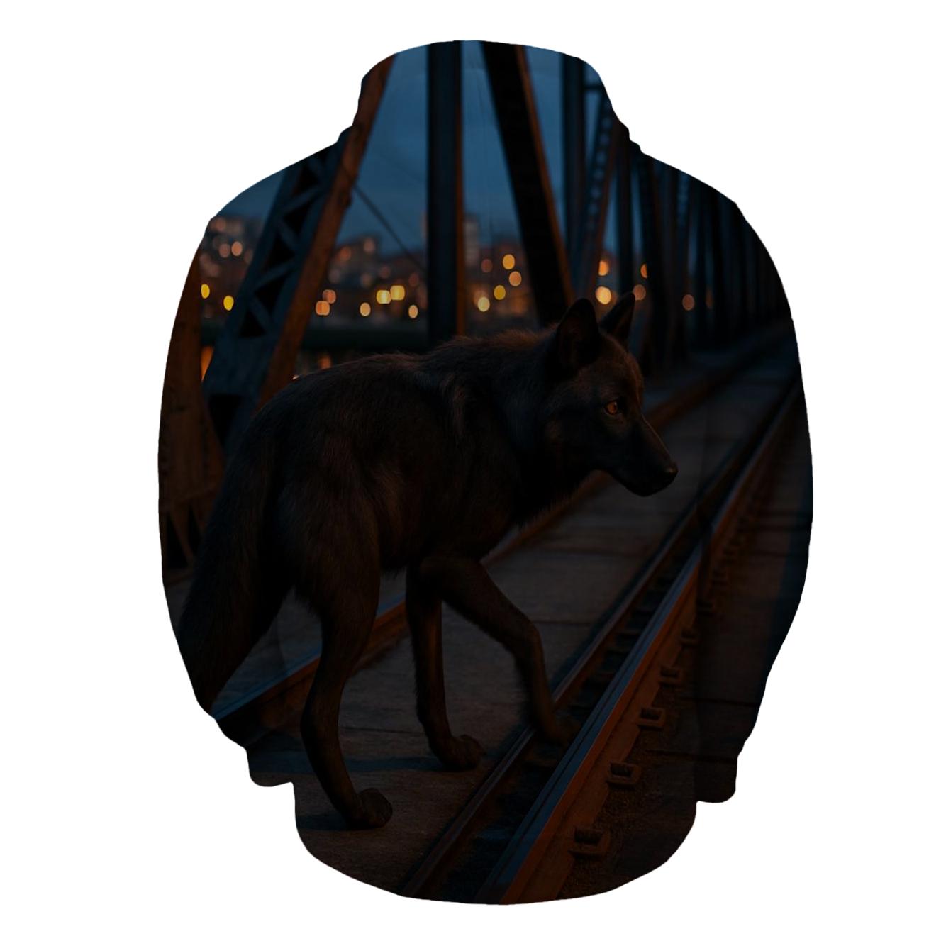 Urban Edge Wolf Crossing Train Bridge custom hoodies