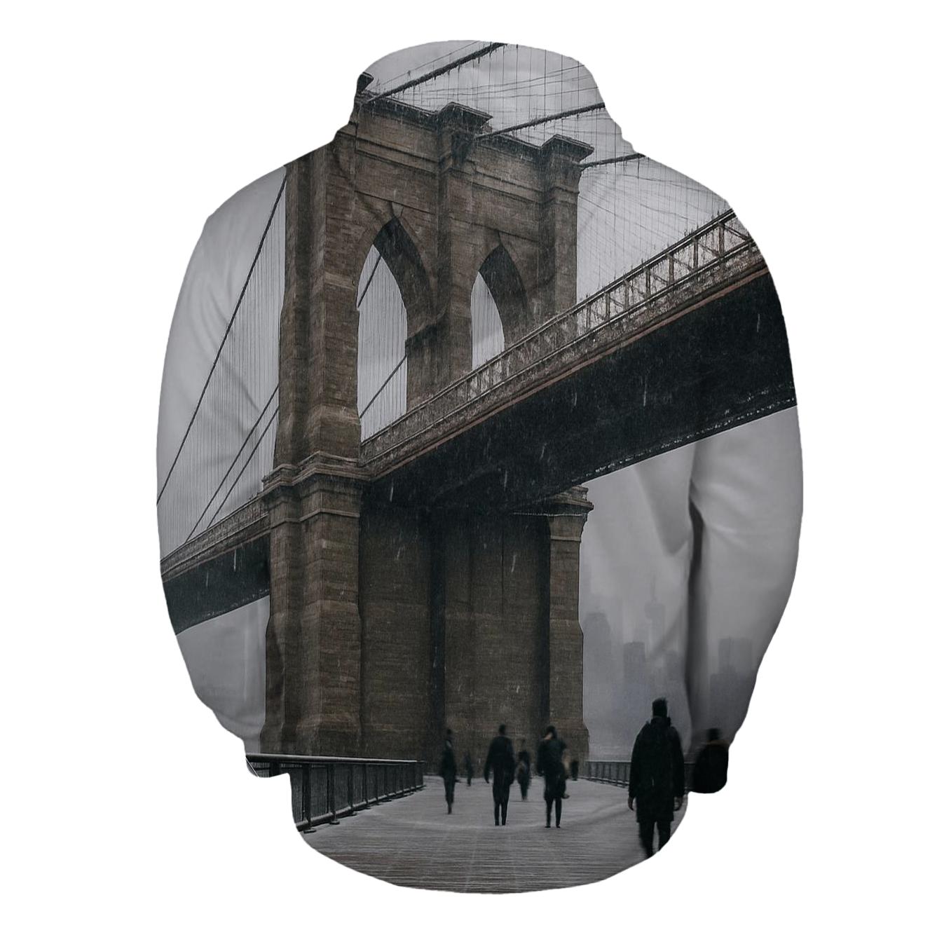 Snowbound Morning Under The Brooklyn Bridge hoodies fashion