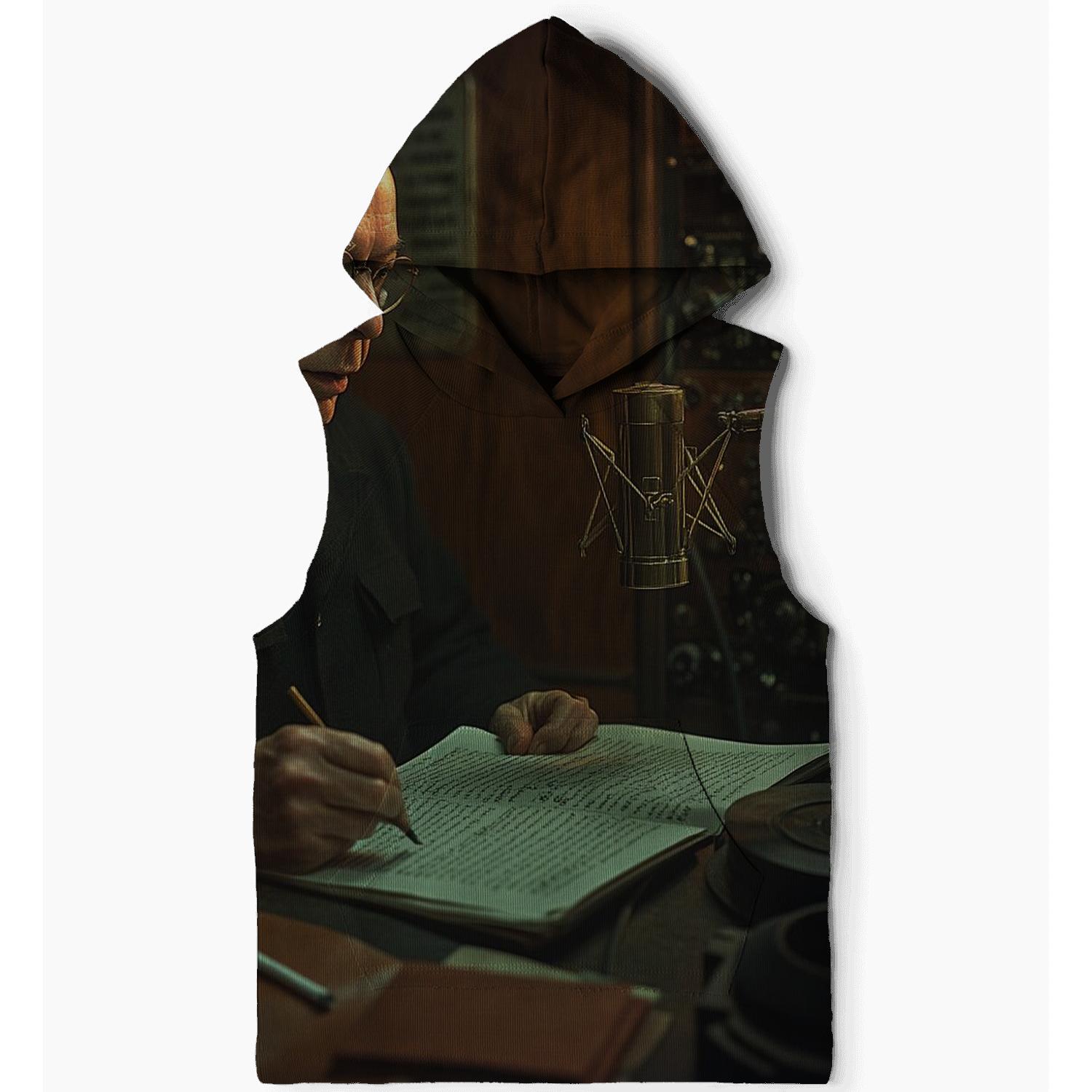 Graham Greene In BBC Radio Booth embroidered hoodies