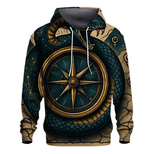 Celestial Serpent Compass graphic hoodies