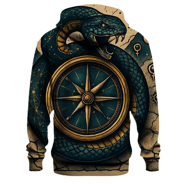 Celestial Serpent Compass graphic hoodies