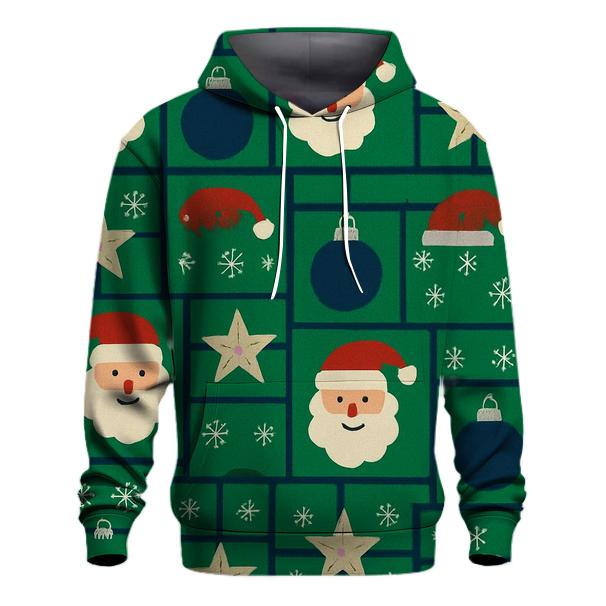 Santa Ornament Lattice Tapestry Design pullover hoodies