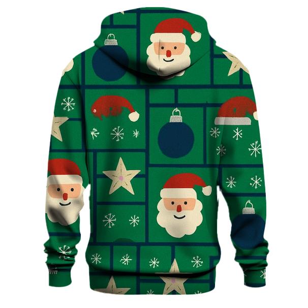 Santa Ornament Lattice Tapestry Design pullover hoodies