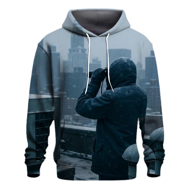 Queens Rooftop Snowfall Survey zip-up hoodies